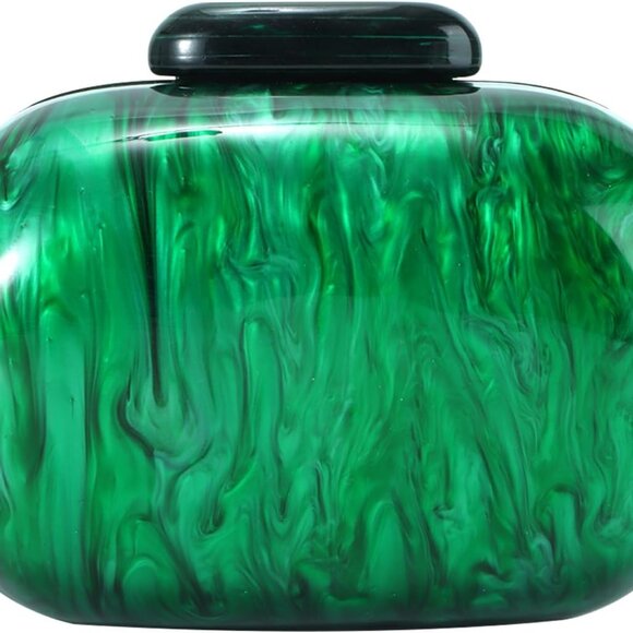 Elegant Marble Acrylic Clutch Purse for Women, Chic Shell Shape Crossbody Evenin - Picture 1 of 7